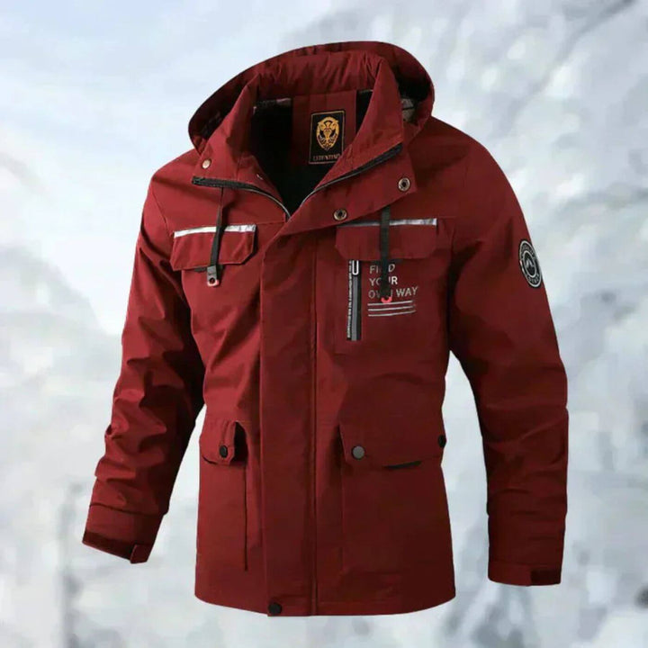 Men's Waterproof Outdoor Jacket with Removable Hood
