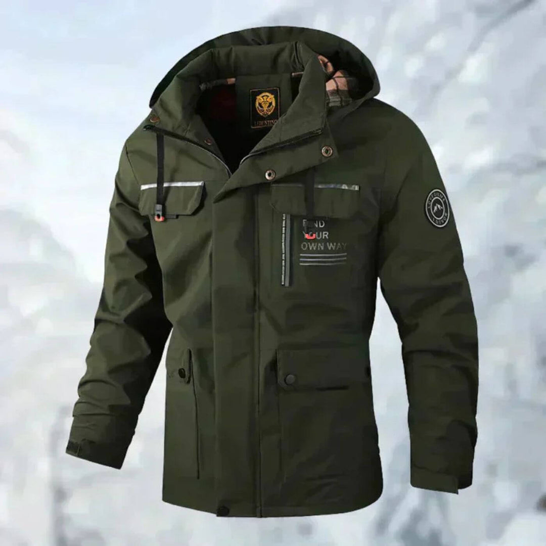 Men's Waterproof Outdoor Jacket with Removable Hood