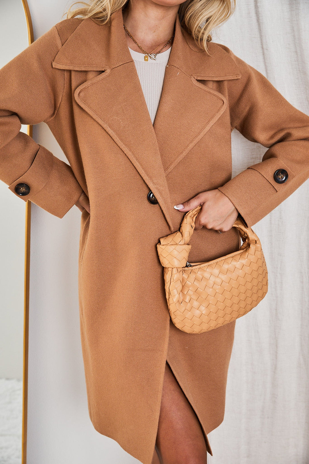 Tailored Open Front Long Coat