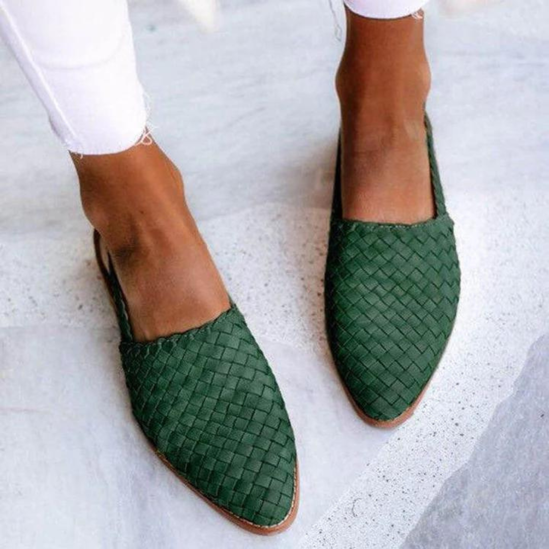 Womens Woven Slingback Flats