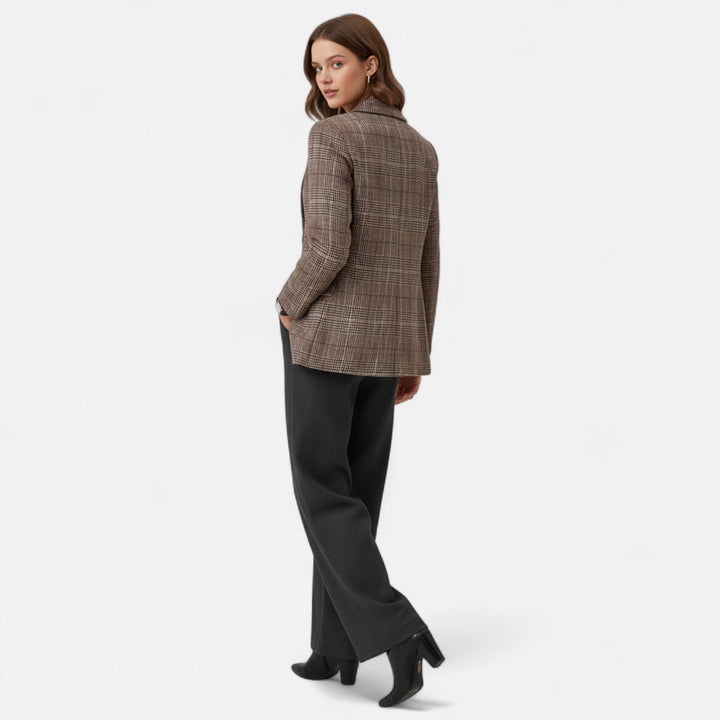 Women's Check Single Breasted Blazer in Tailored Fit