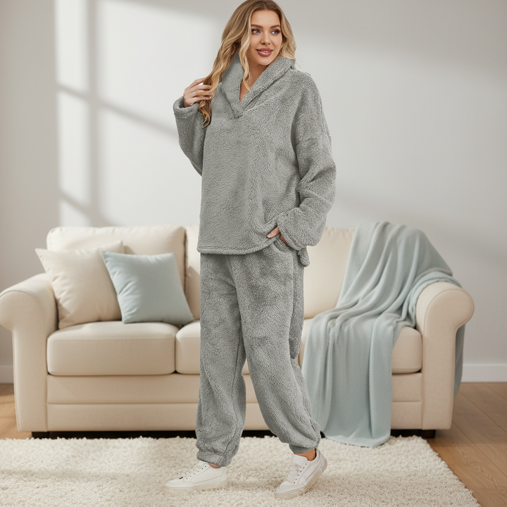 Women's Teddy Fleece Loungewear Set with Hood