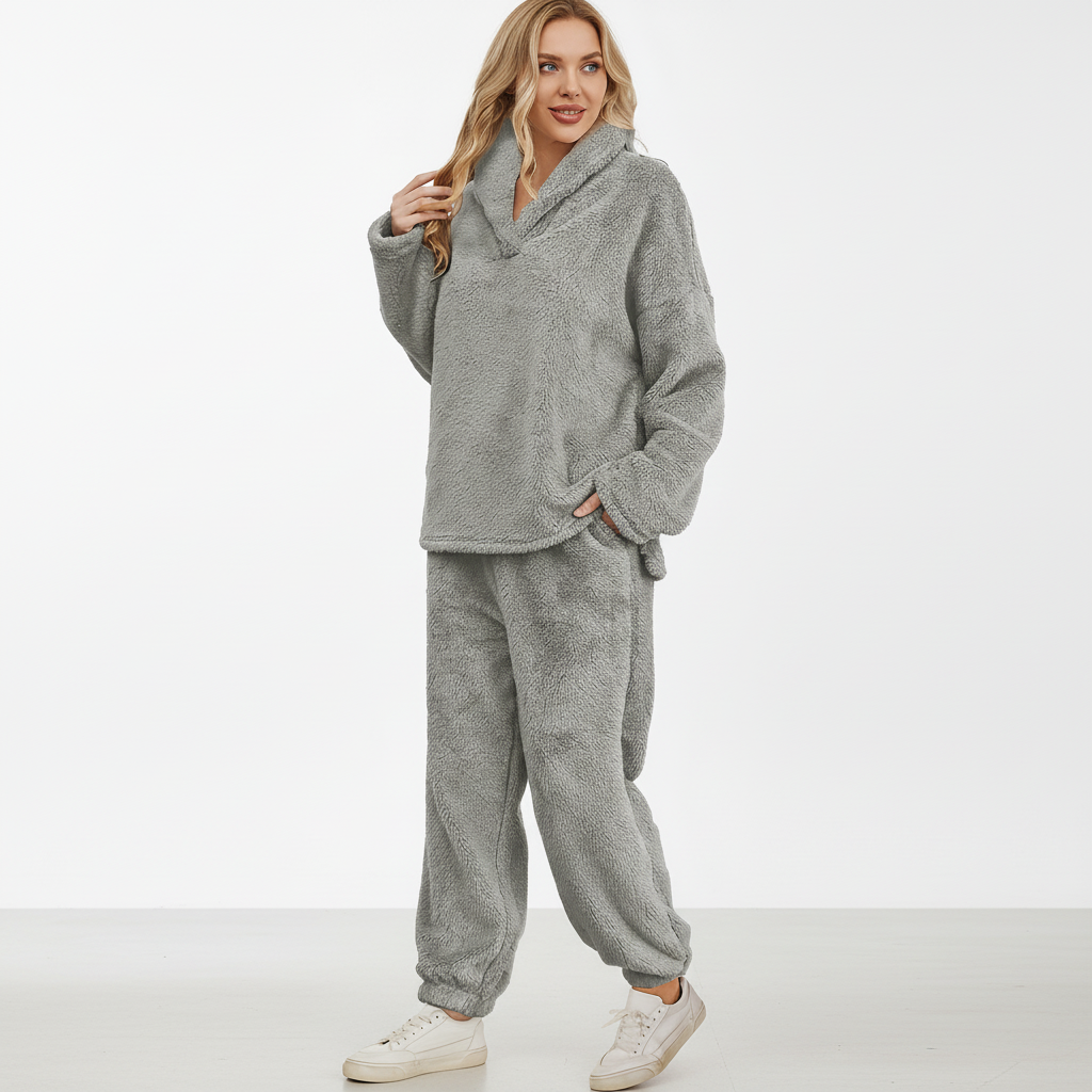 Women's Teddy Fleece Loungewear Set with Hood