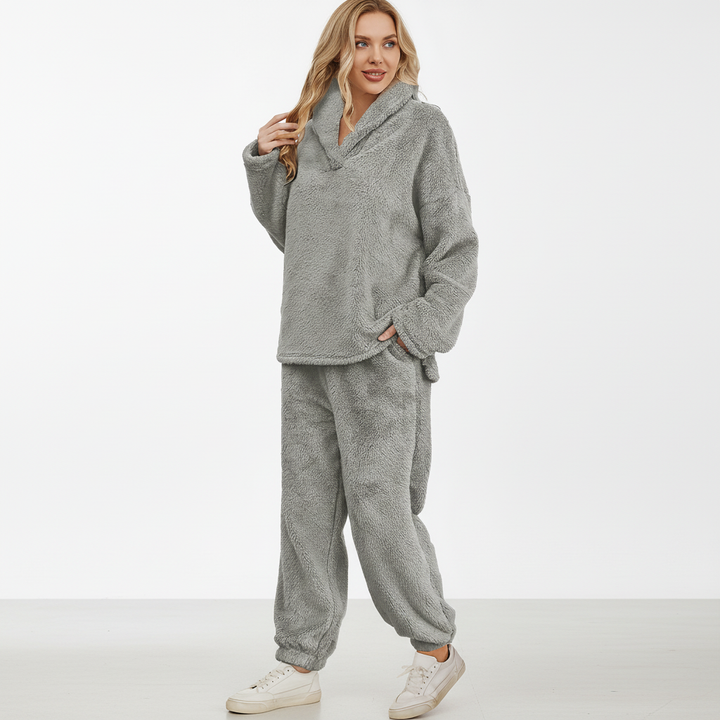 Women's Teddy Fleece Loungewear Set with Hood