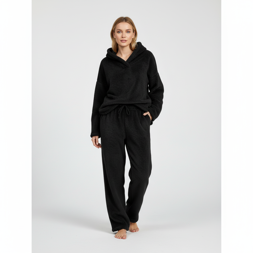 Women's Teddy Fleece Loungewear Set with Hood