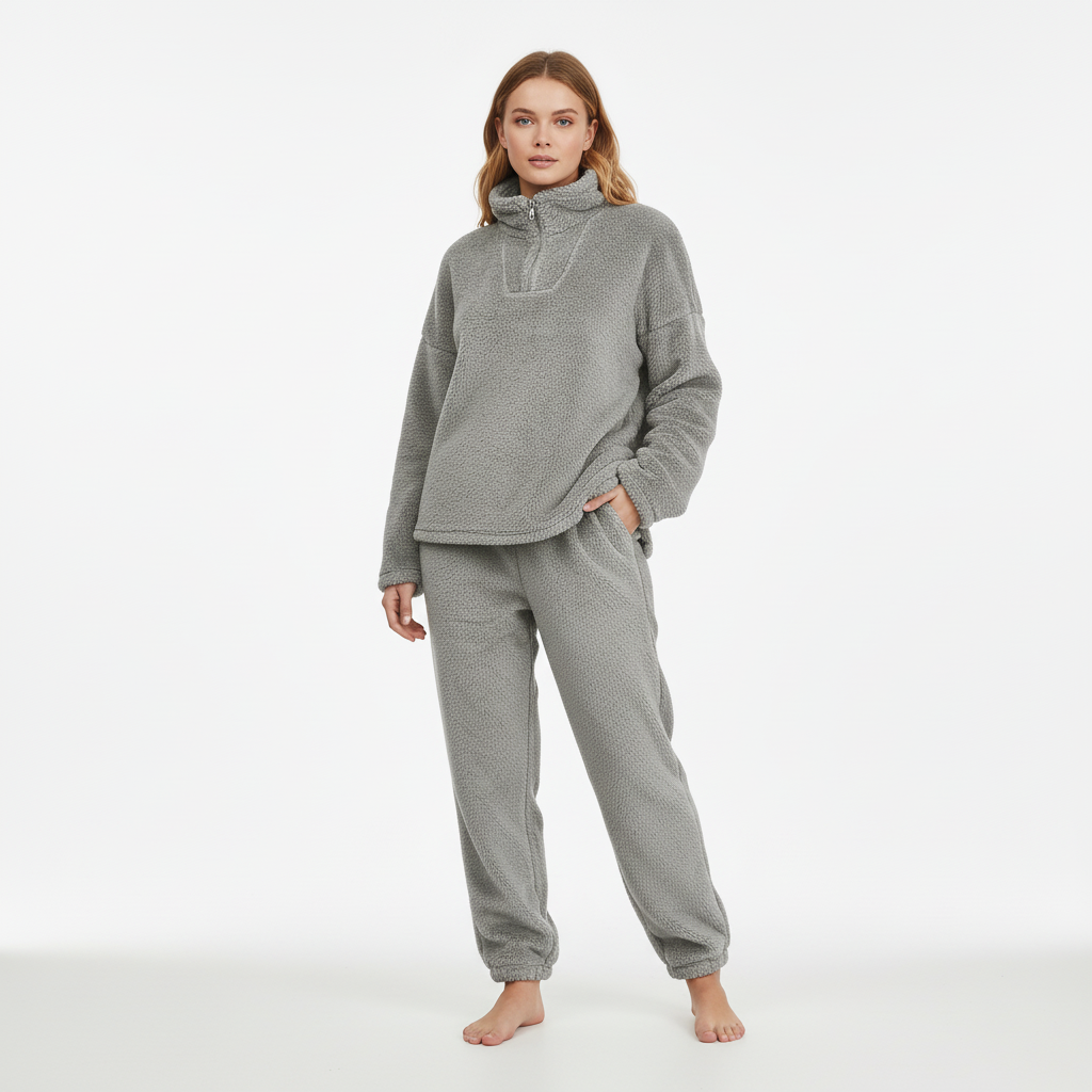 Women's Teddy Fleece Loungewear Set with Hood