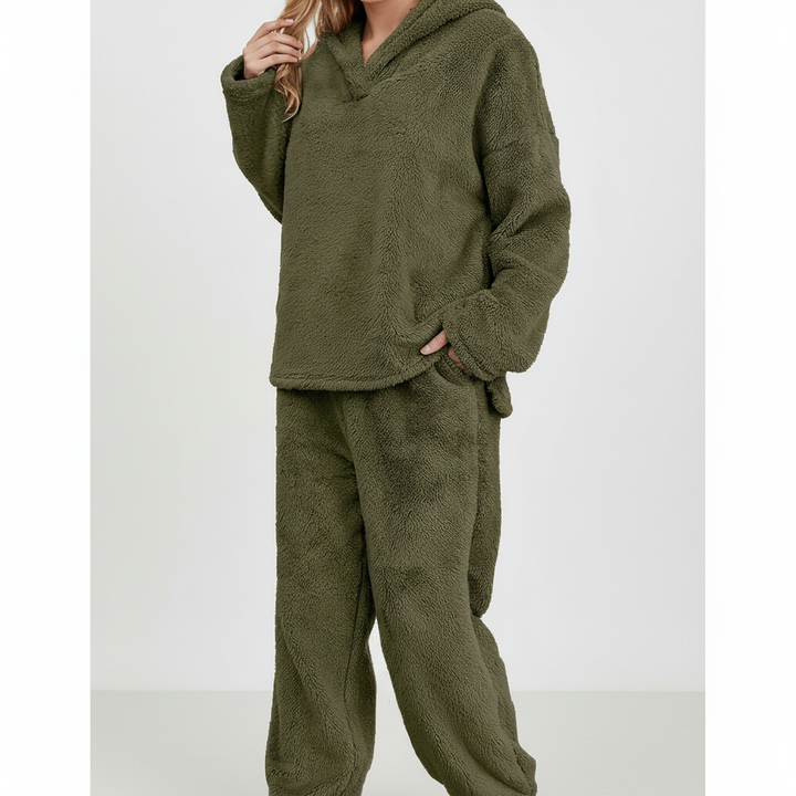 Women's Teddy Fleece Loungewear Set with Hood
