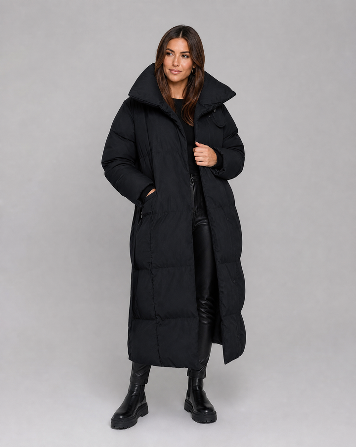 Grace | Belted Longline Puffer Jacket for Women