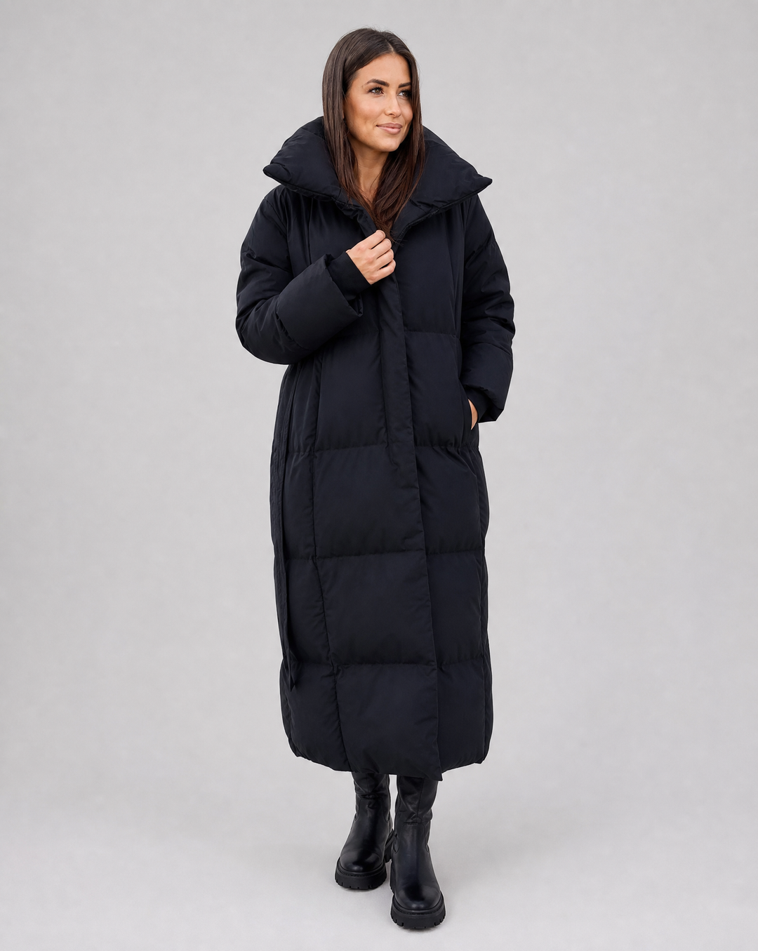 Grace | Belted Longline Puffer Jacket for Women
