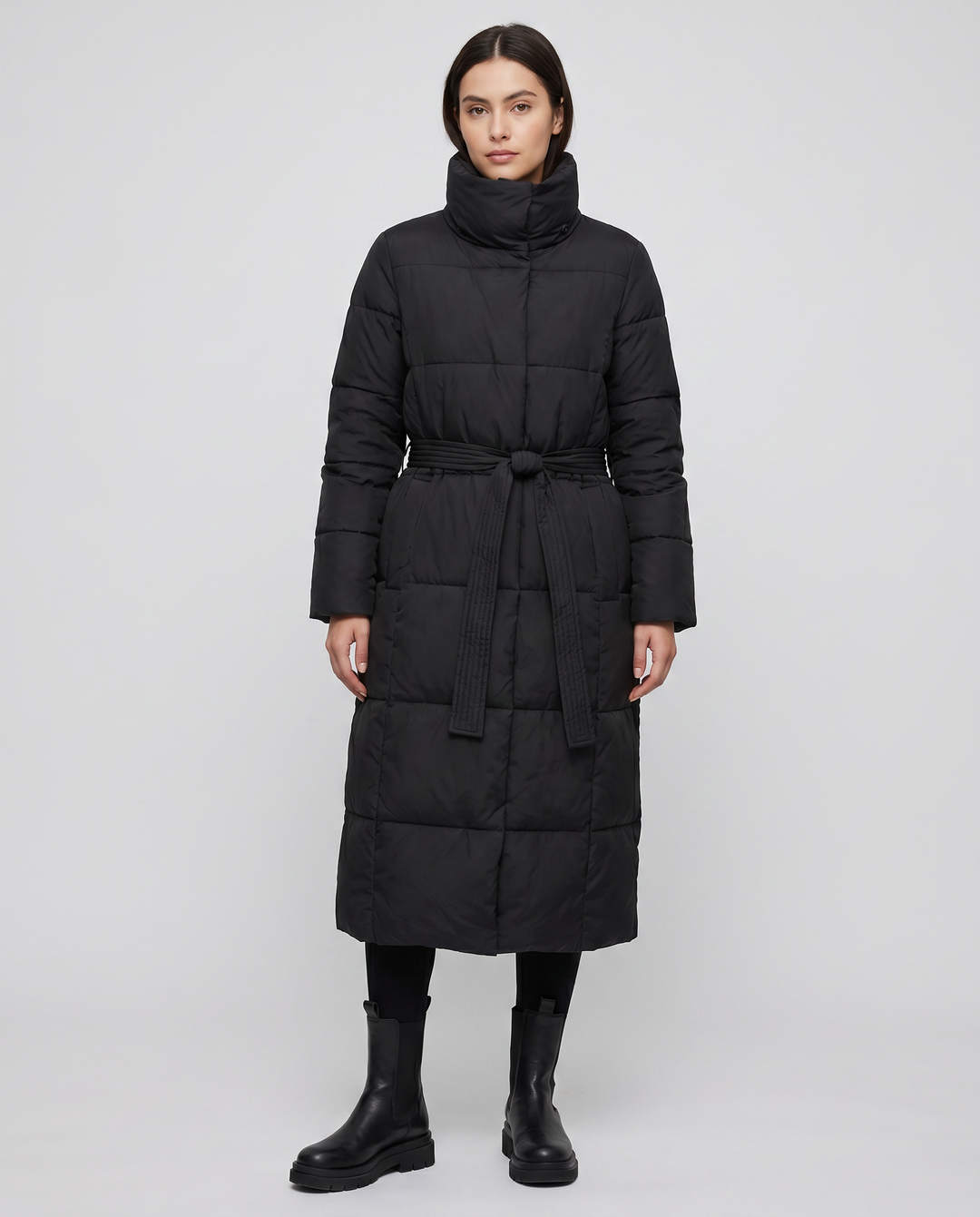 Grace | Belted Longline Puffer Jacket for Women