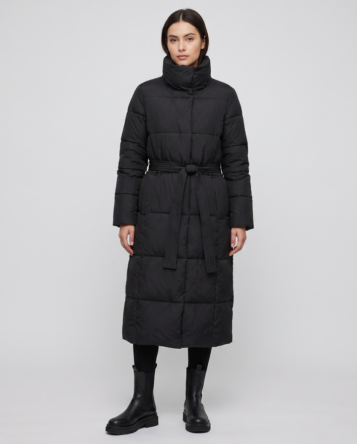 Grace | Belted Longline Puffer Jacket for Women