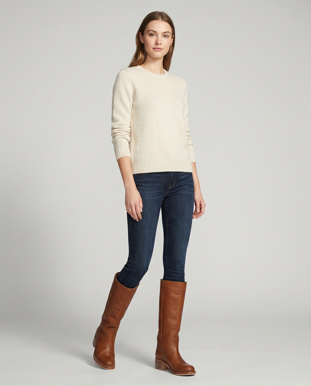 Sienna | Mid Calf Leather Block Heel Boots