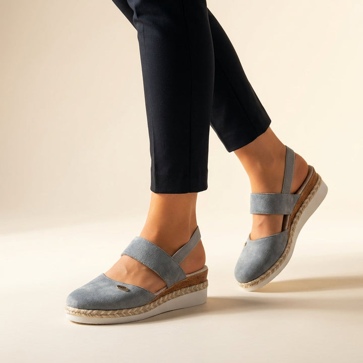 Women's Suede Espadrille Wedge Sandals