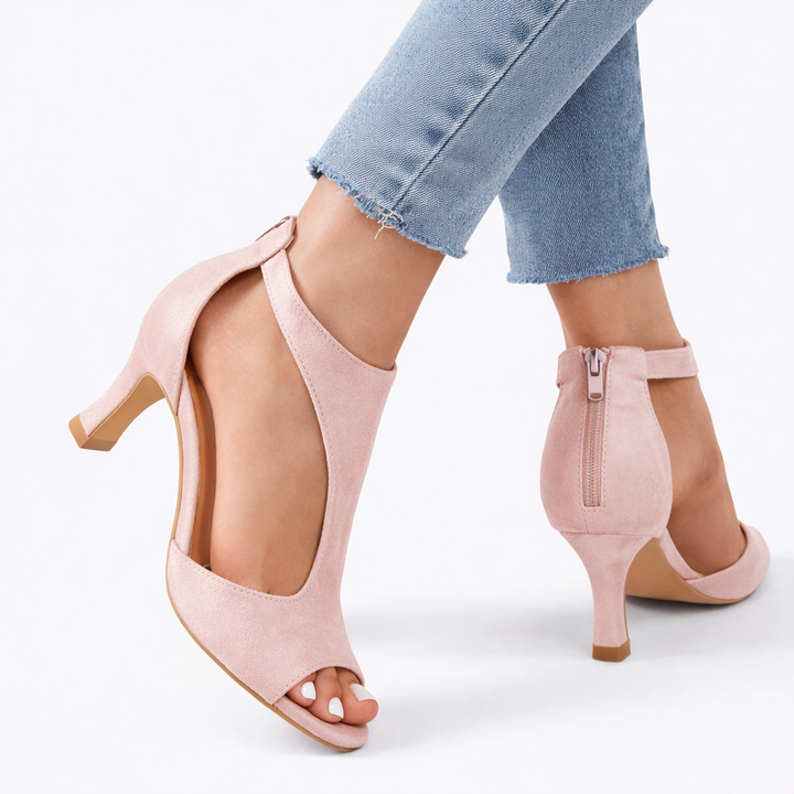 Isabella | Elegant Cut-Out Open Toe Heels