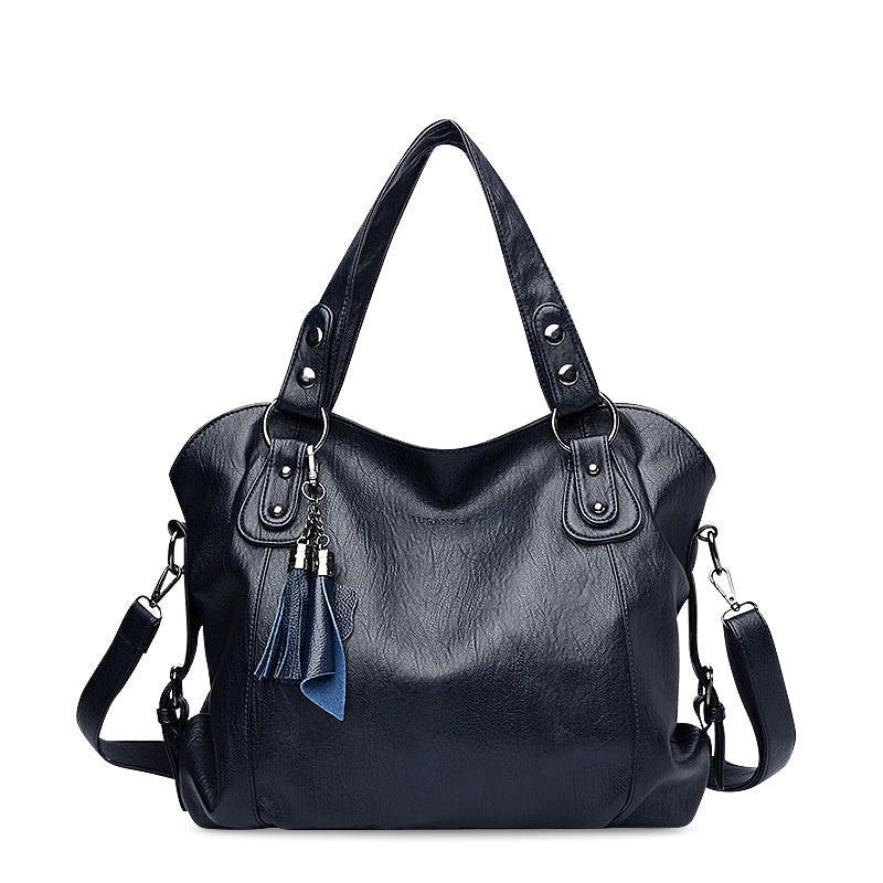 Women's Large Tassel Shoulder Tote Bag with Detachable Strap