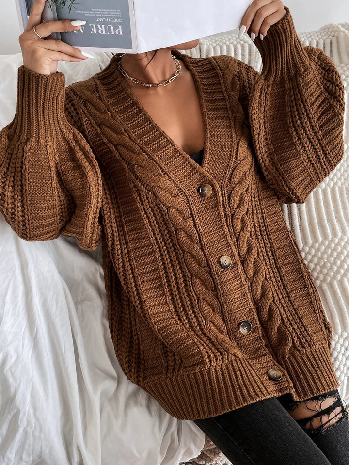 Amelia | Oversized Cable Knit Cardigan