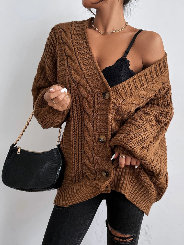 Amelia | Oversized Cable Knit Cardigan