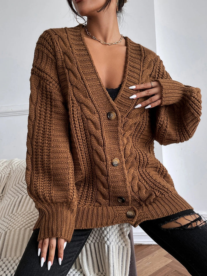 Amelia | Oversized Cable Knit Cardigan