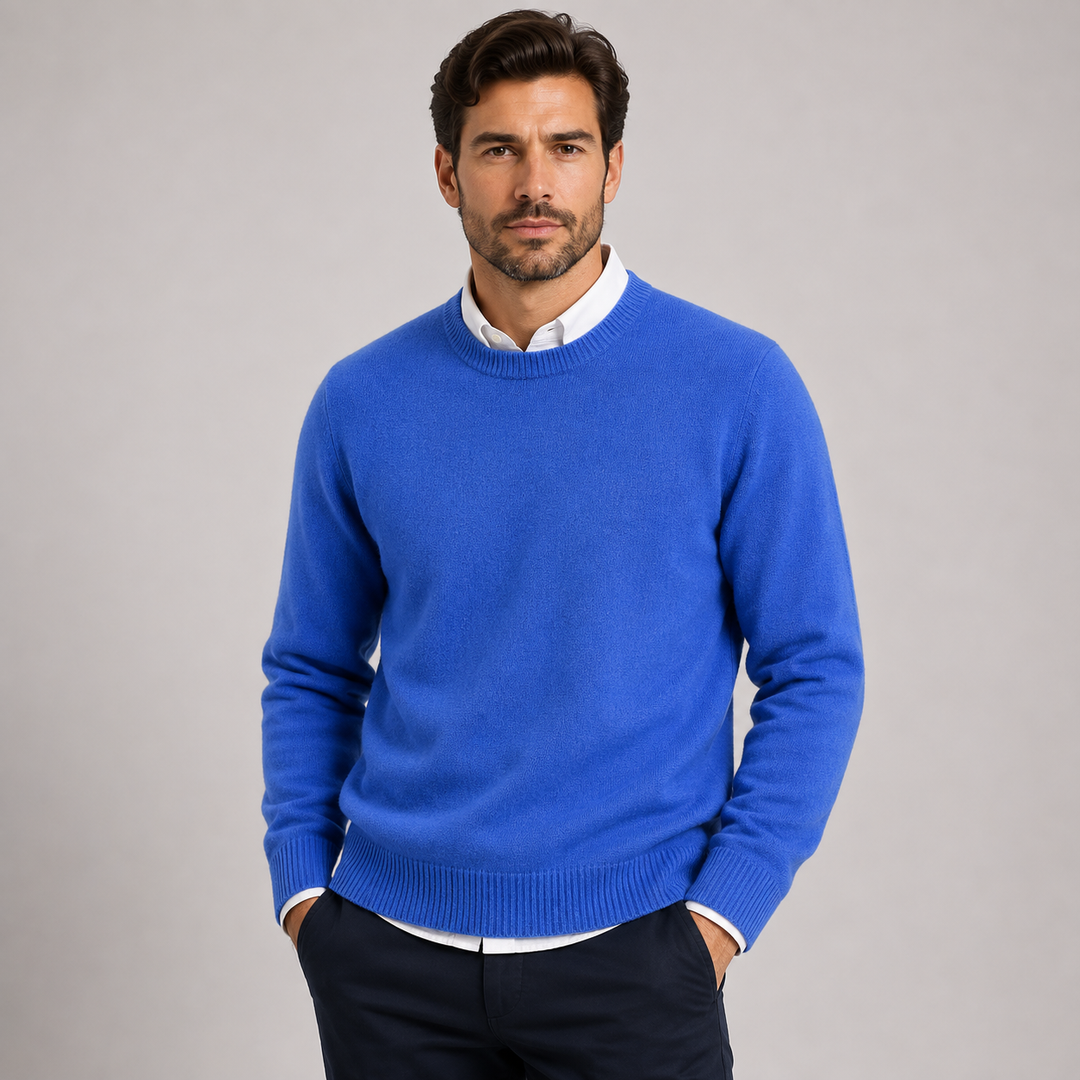 Men's Crew Neck Knit Jumper in Relaxed Fit
