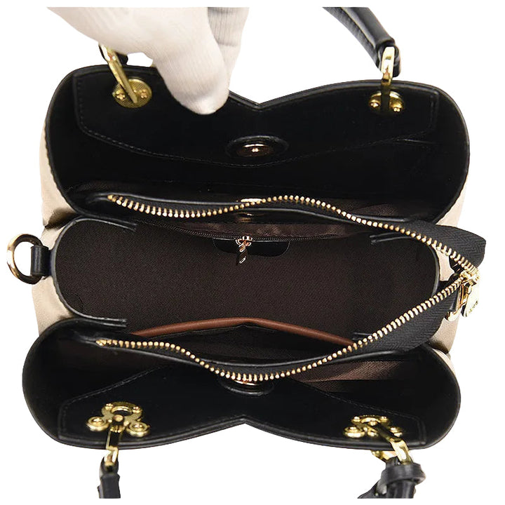 Women's Structured Handbag with Detachable Shoulder Strap