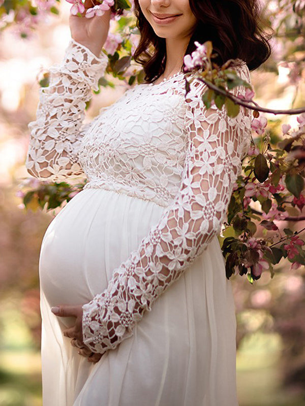 Emilia | Elegant Long Sleeve Lace Maxi Cocktail Dress