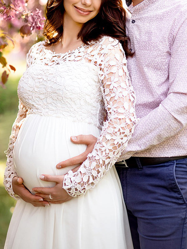 Emilia | Elegant Long Sleeve Lace Maxi Cocktail Dress