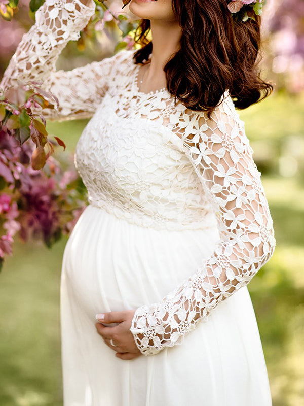 Emilia | Elegant Long Sleeve Lace Maxi Cocktail Dress