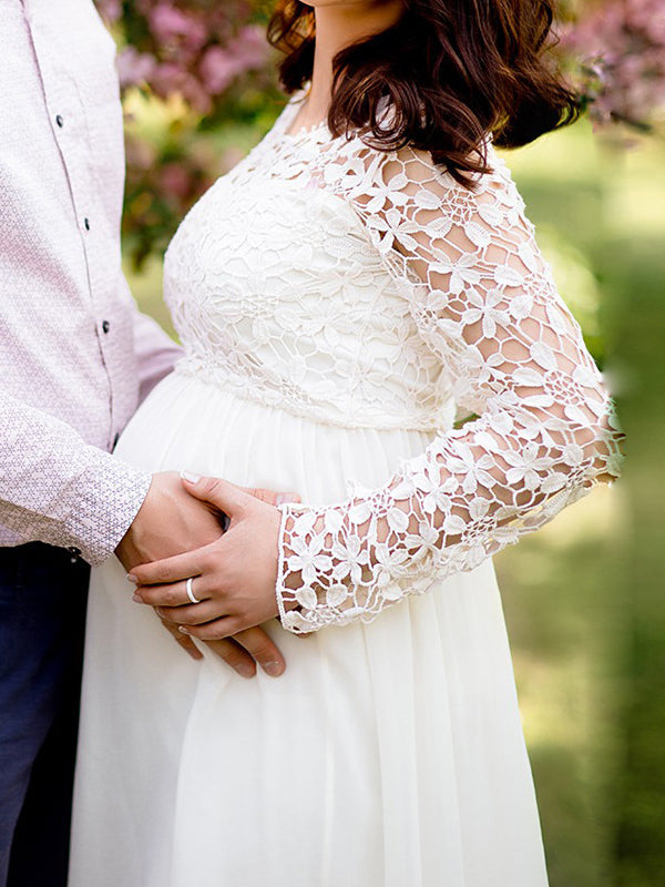 Emilia | Elegant Long Sleeve Lace Maxi Cocktail Dress
