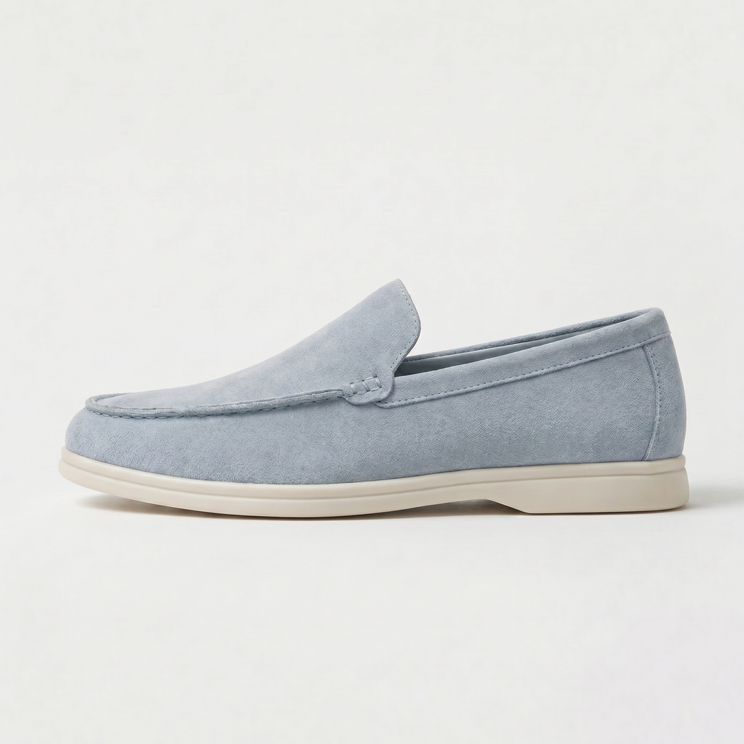 Men's Suede Slip-On Loafers with Stitched Detailing