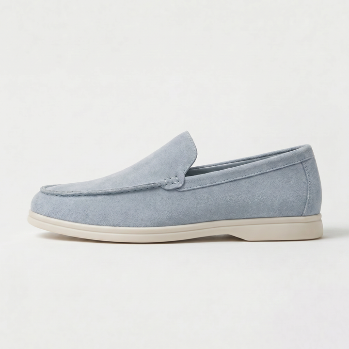 Men's Suede Slip-On Loafers with Stitched Detailing