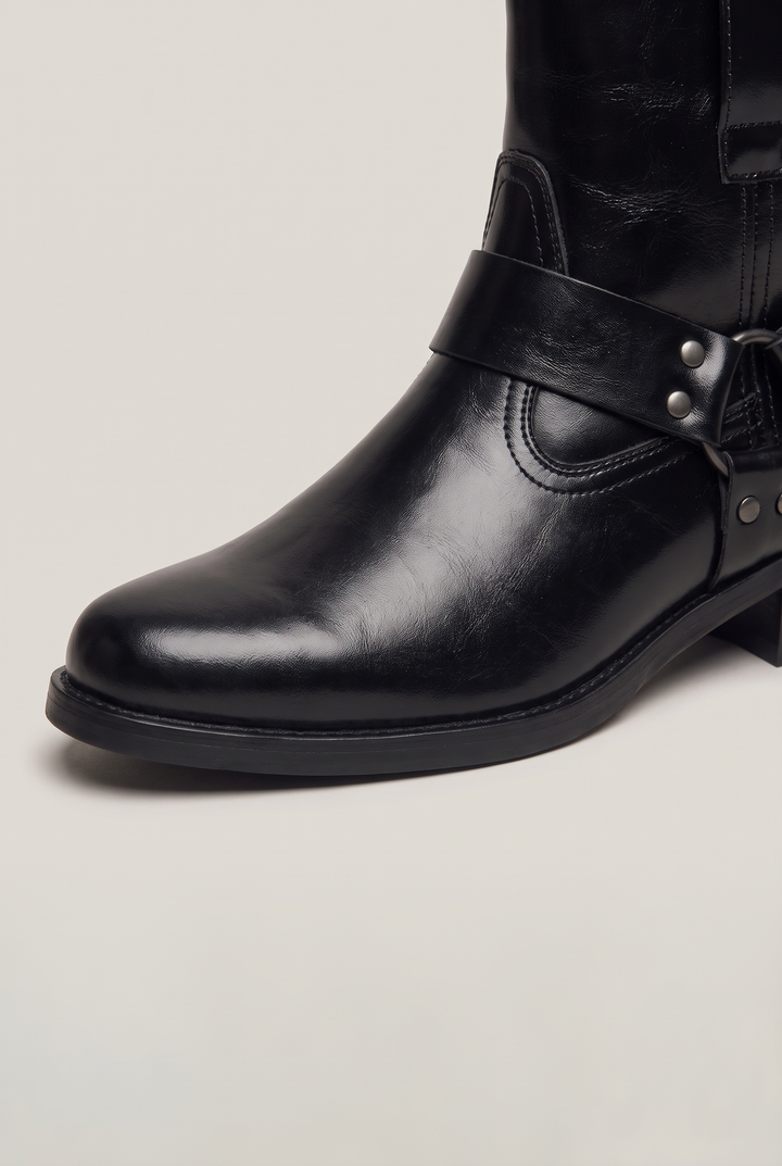 Men's Harness Ankle Boots with Side Zip
