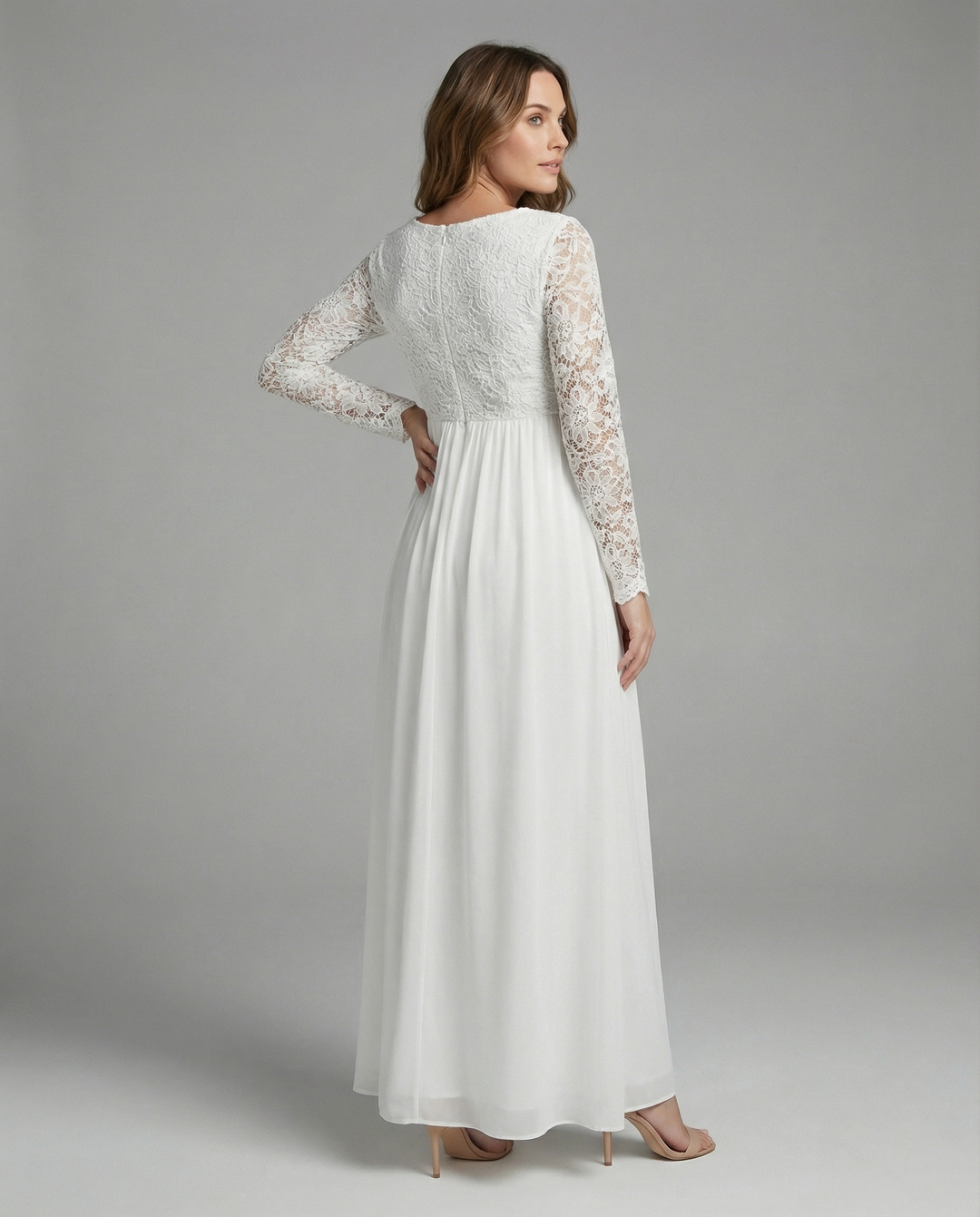 Emilia | Elegant Long Sleeve Lace Maxi Cocktail Dress
