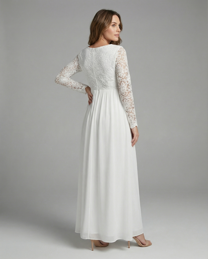 Emilia | Elegant Long Sleeve Lace Maxi Cocktail Dress