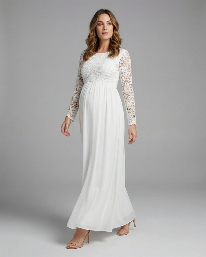 Emilia | Elegant Long Sleeve Lace Maxi Cocktail Dress