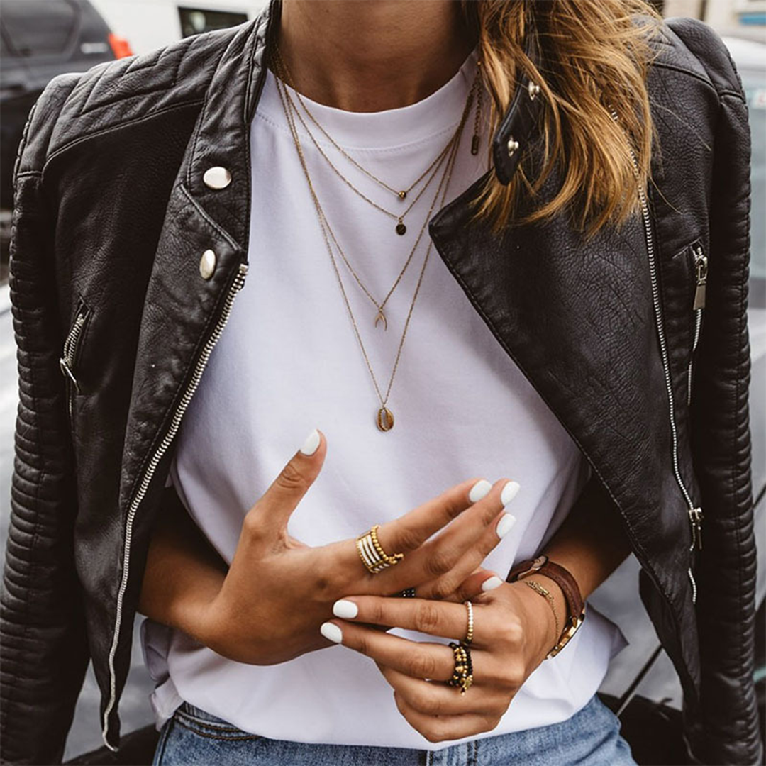 Women's Cropped Biker Jacket with Quilted Panels