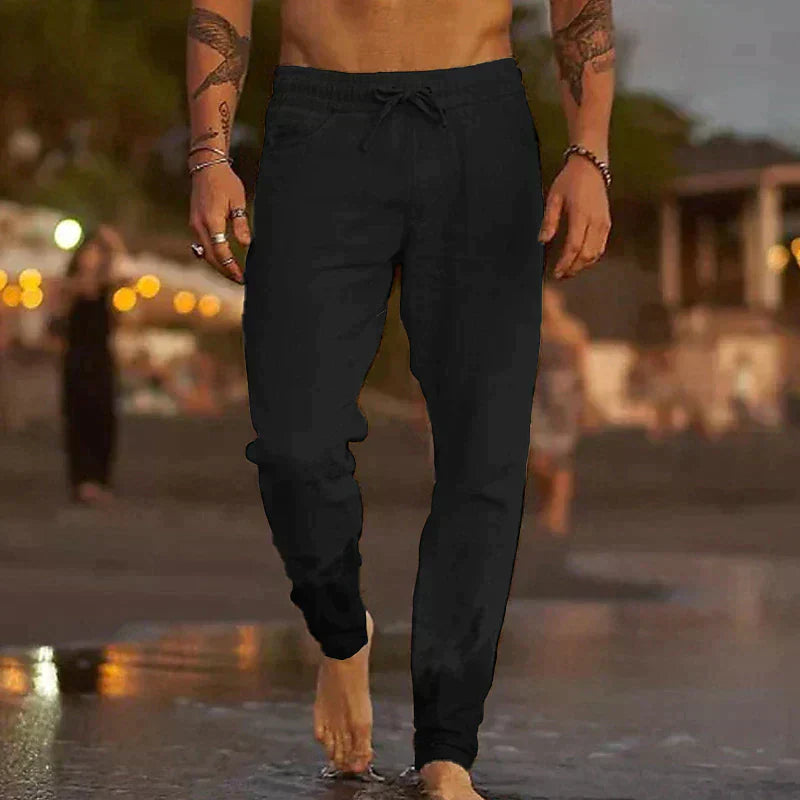 Casual Drawstring Linen Pants