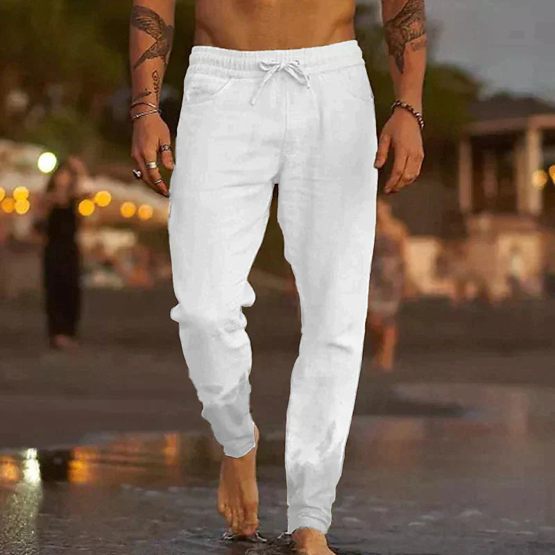 Casual Drawstring Linen Pants