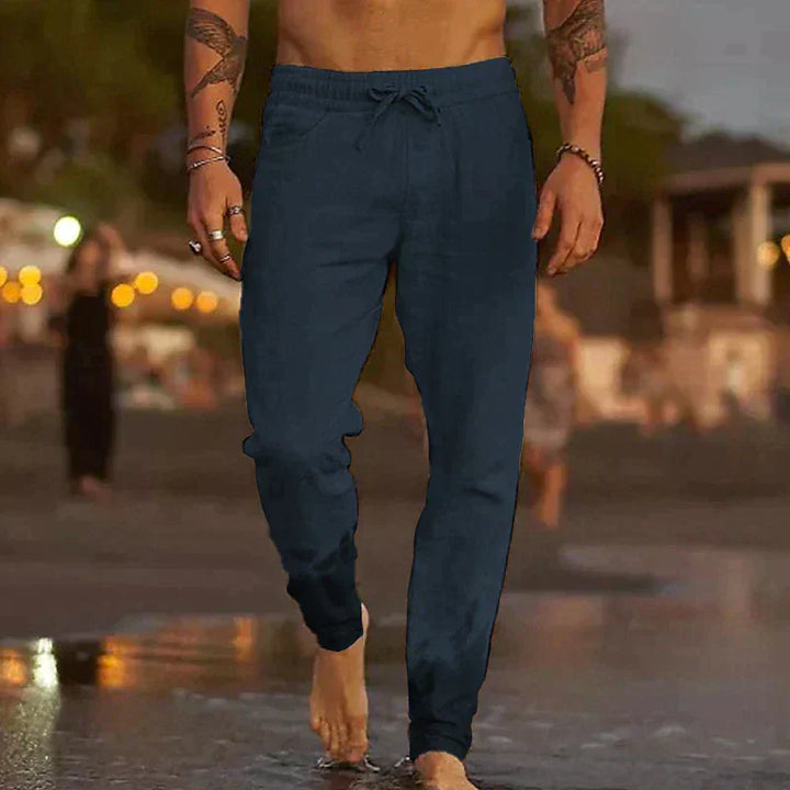 Casual Drawstring Linen Pants
