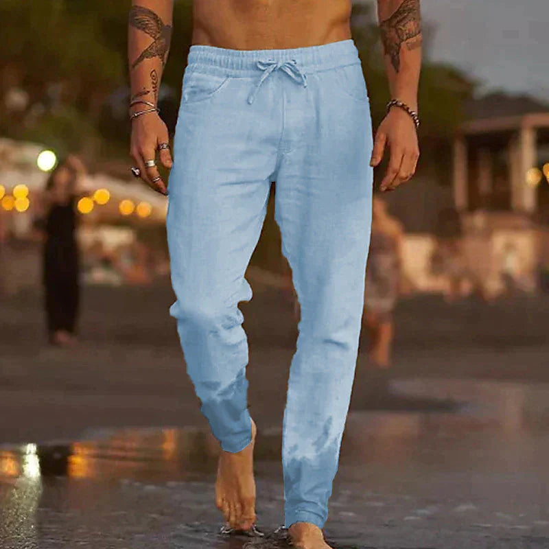 Casual Drawstring Linen Pants