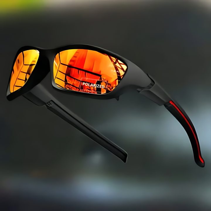 Sport Wrap Sunglasses with Mirrored Lens