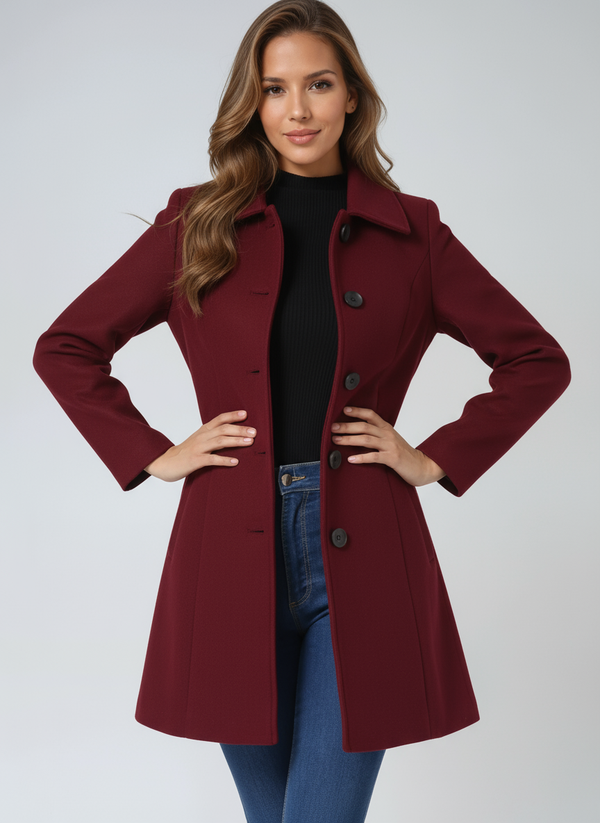 Sophia | Single Breasted Long sleeve Trench Coat