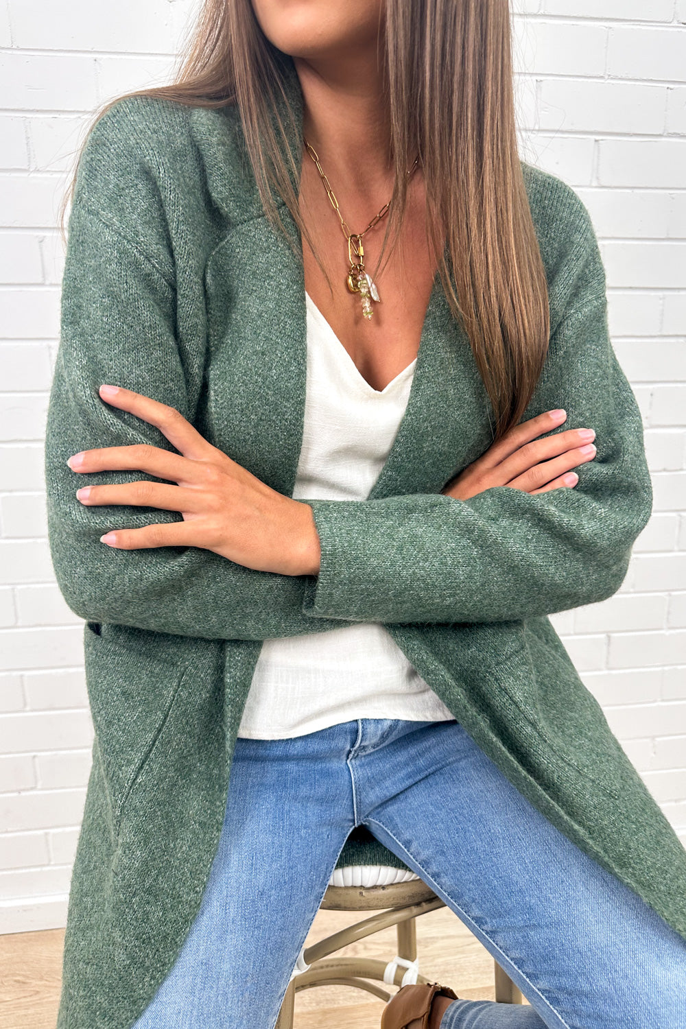 Amelia | Longline Open Front Knit Cardigan