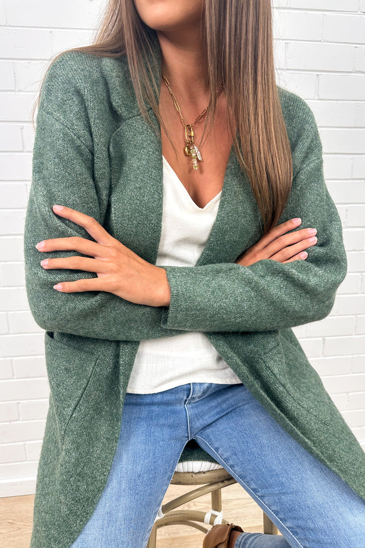 Amelia | Longline Open Front Knit Cardigan