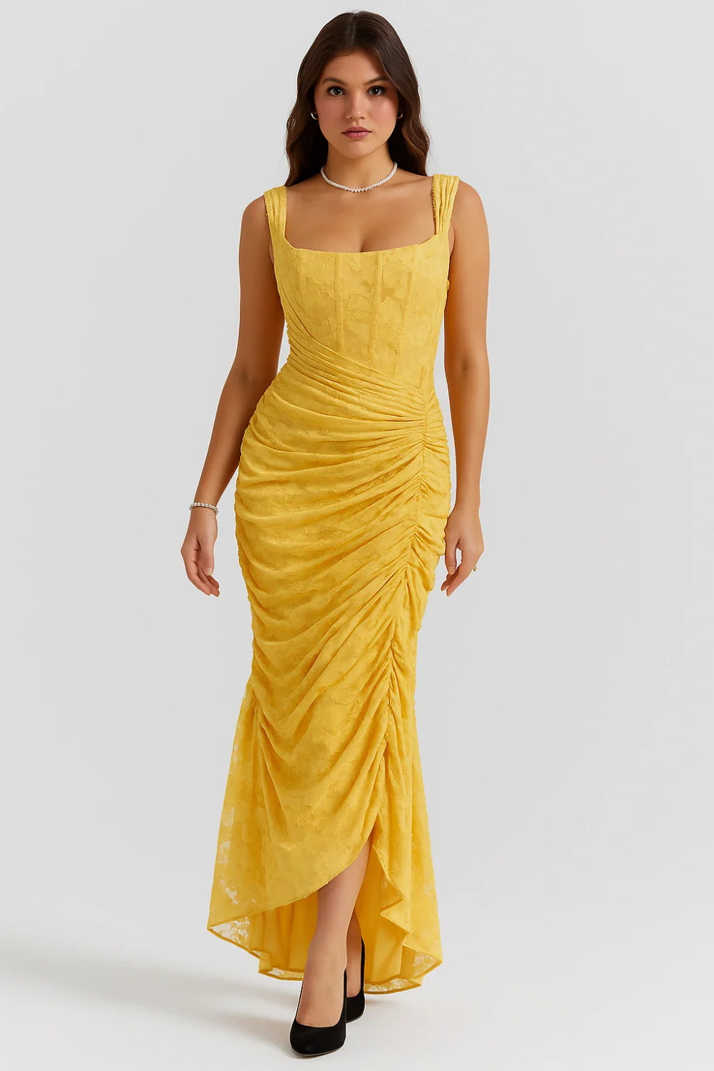 Floral Ruched Occasion Midi Dress
