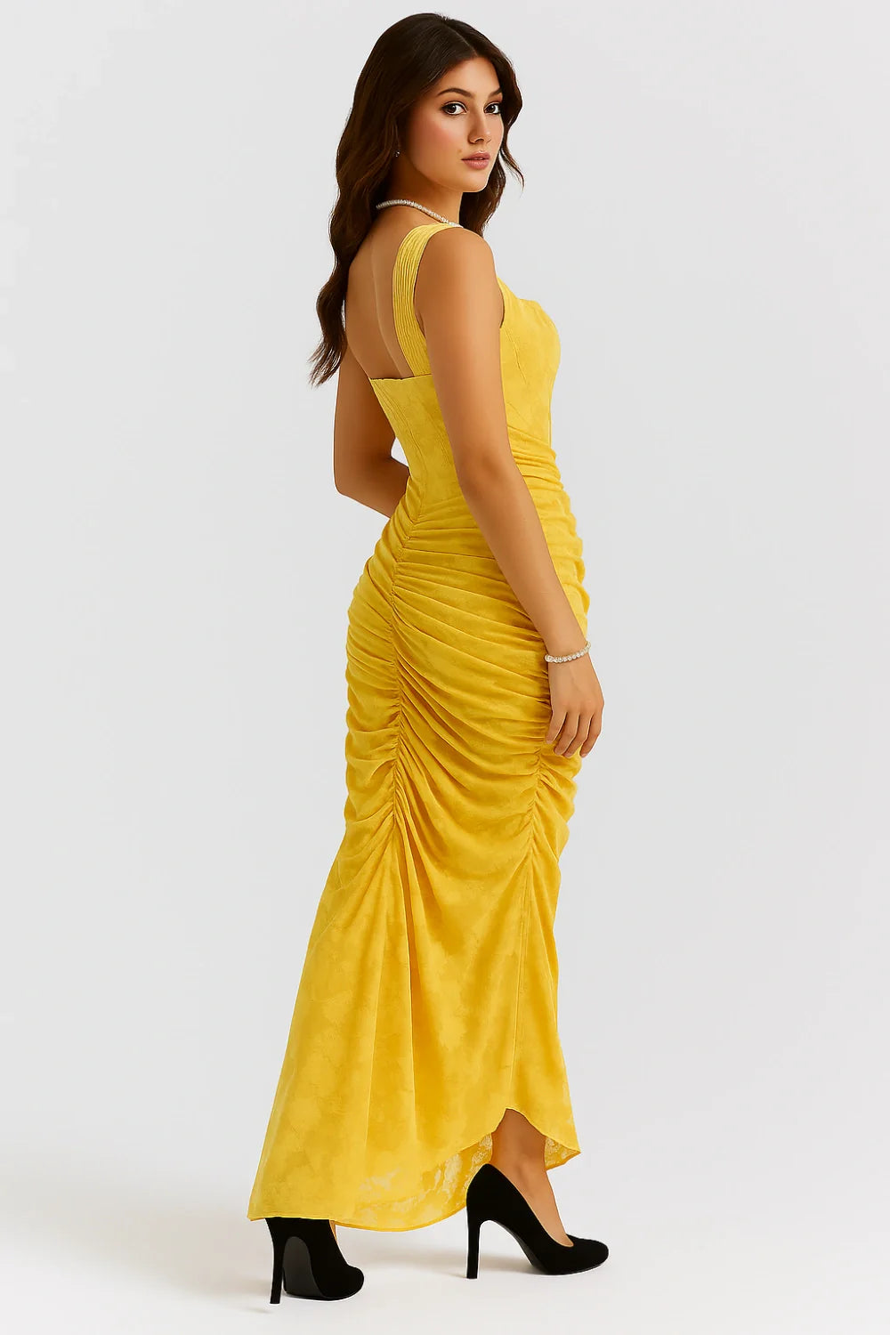 Floral Ruched Occasion Midi Dress