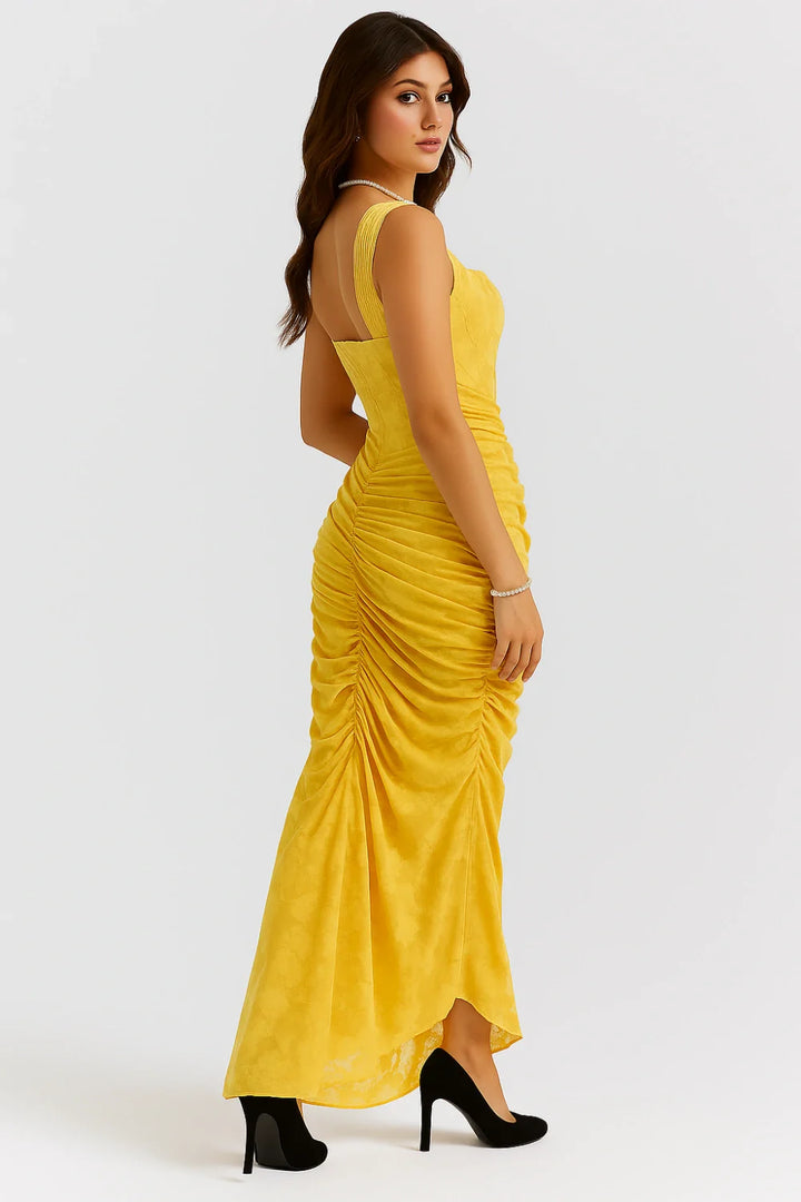 Floral Ruched Occasion Midi Dress
