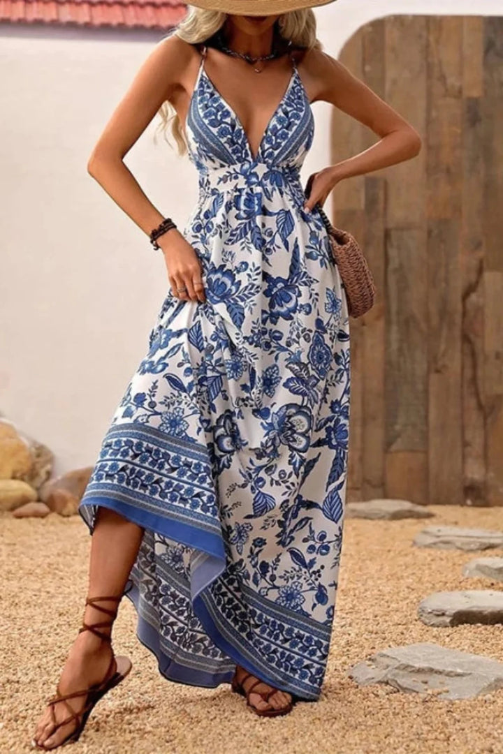 Floral V-Neck Maxi Dress for Women