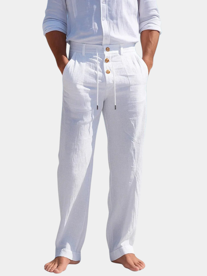 Mens Straight Leg Linen Pants