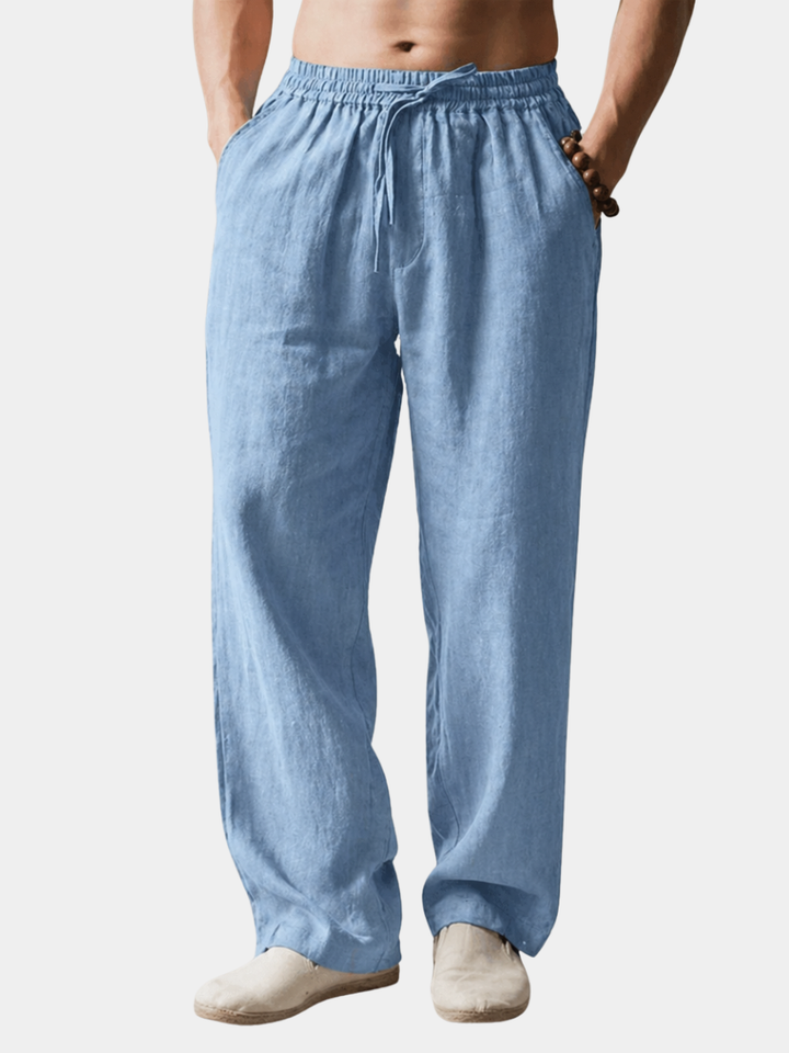 Mens Relaxed Fit Linen Pants