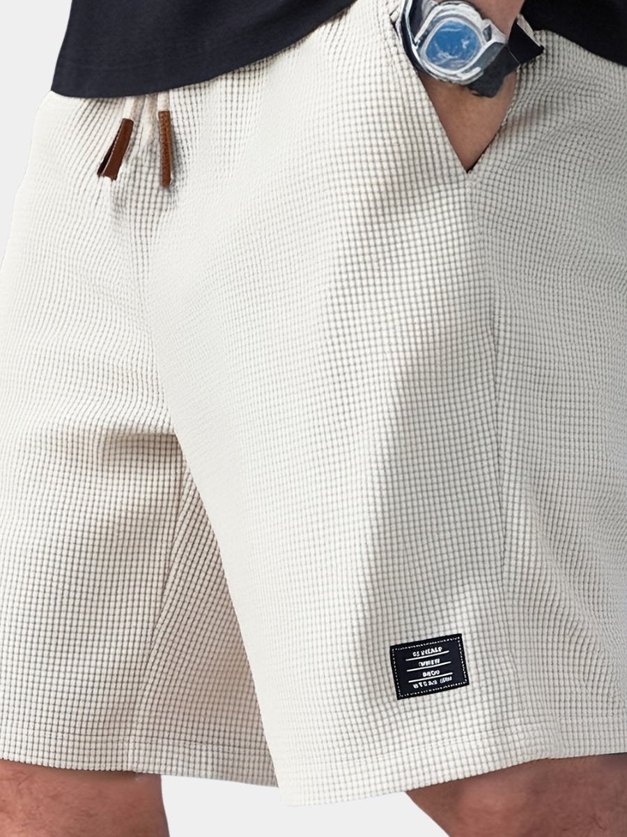Men's Textured Drawstring Shorts with Toggle Waist